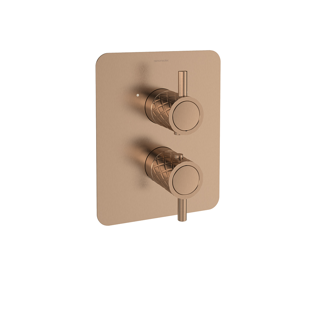 Встраиваемый термостатический смеситель для душа ODISEA JOYA 598722SCUC медь на 2 выхода