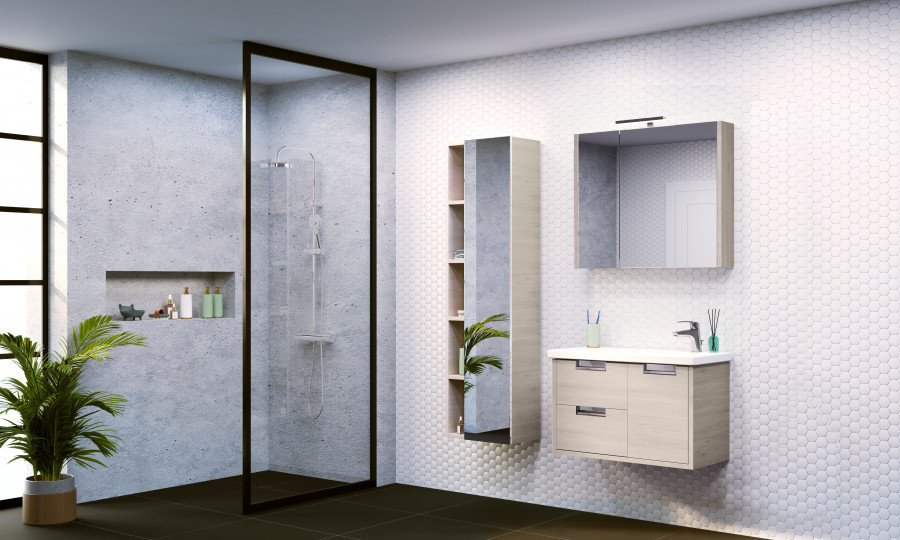 ETNA Зеркальный шкаф 80, дуб верона, ROCA