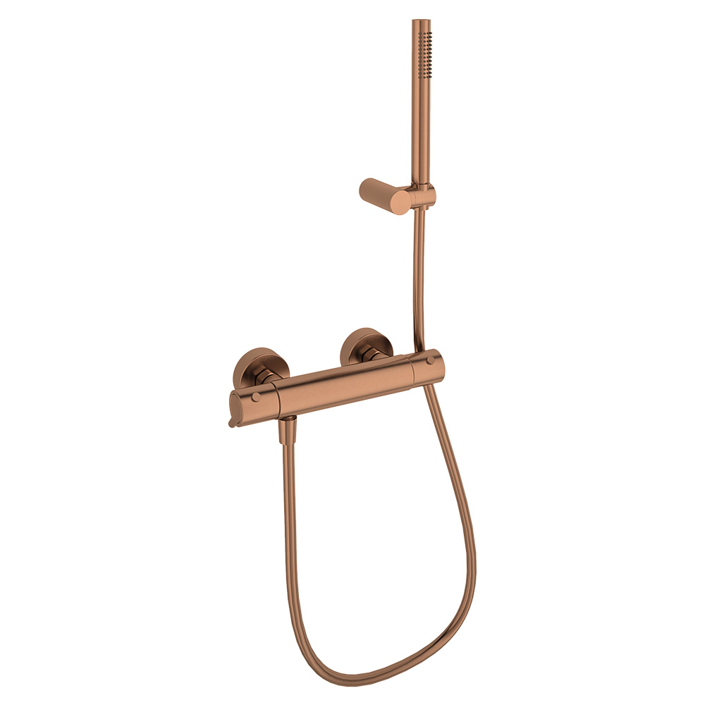Термостатический смеситель для душа наружнего монтажа с душевым комплектом ODISEA 393401DCUC медь