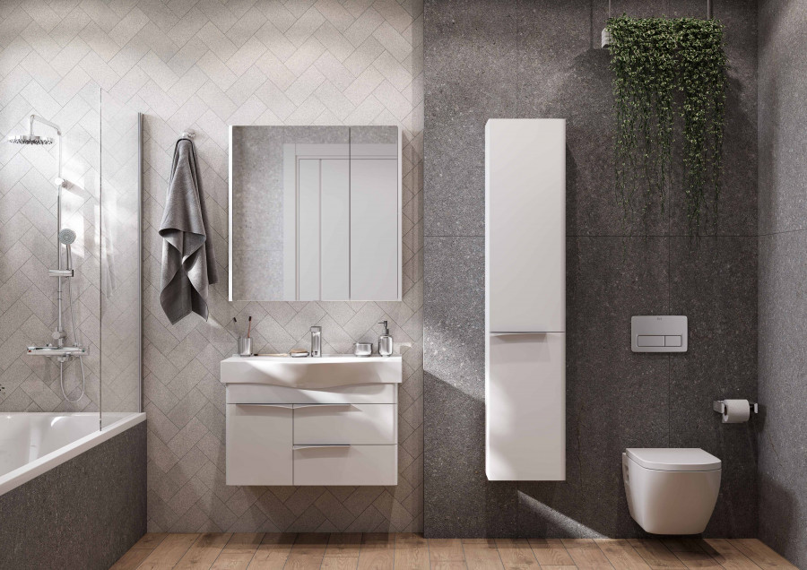 Зеркальный шкаф БЕВЕРЛИ 80, белый