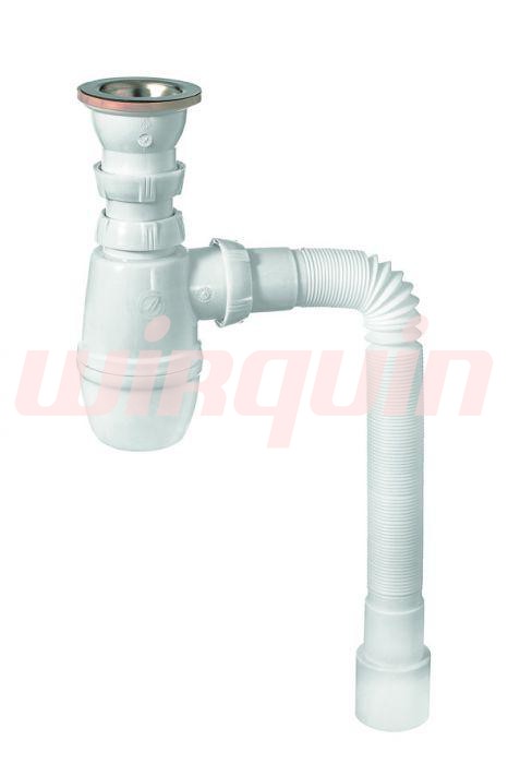 МИНОР (SM1102) сифон 1 1/2*40 с гибкой трубой 40*40/50, WIRQUIN