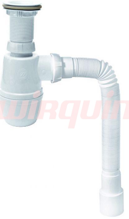 Сифон для раковины 1 1/4*40 с гофротрубой 40*40/50 L800мм.,выпуск пластик
