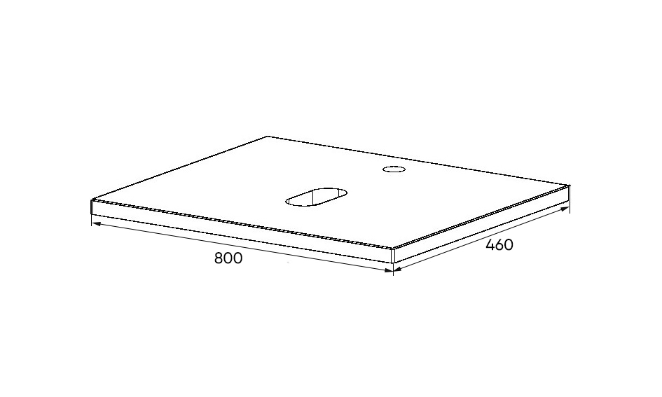 Столешница VIANT Neo черный мрамор 800х460 мм (VNEO80MRCH-STMDF)