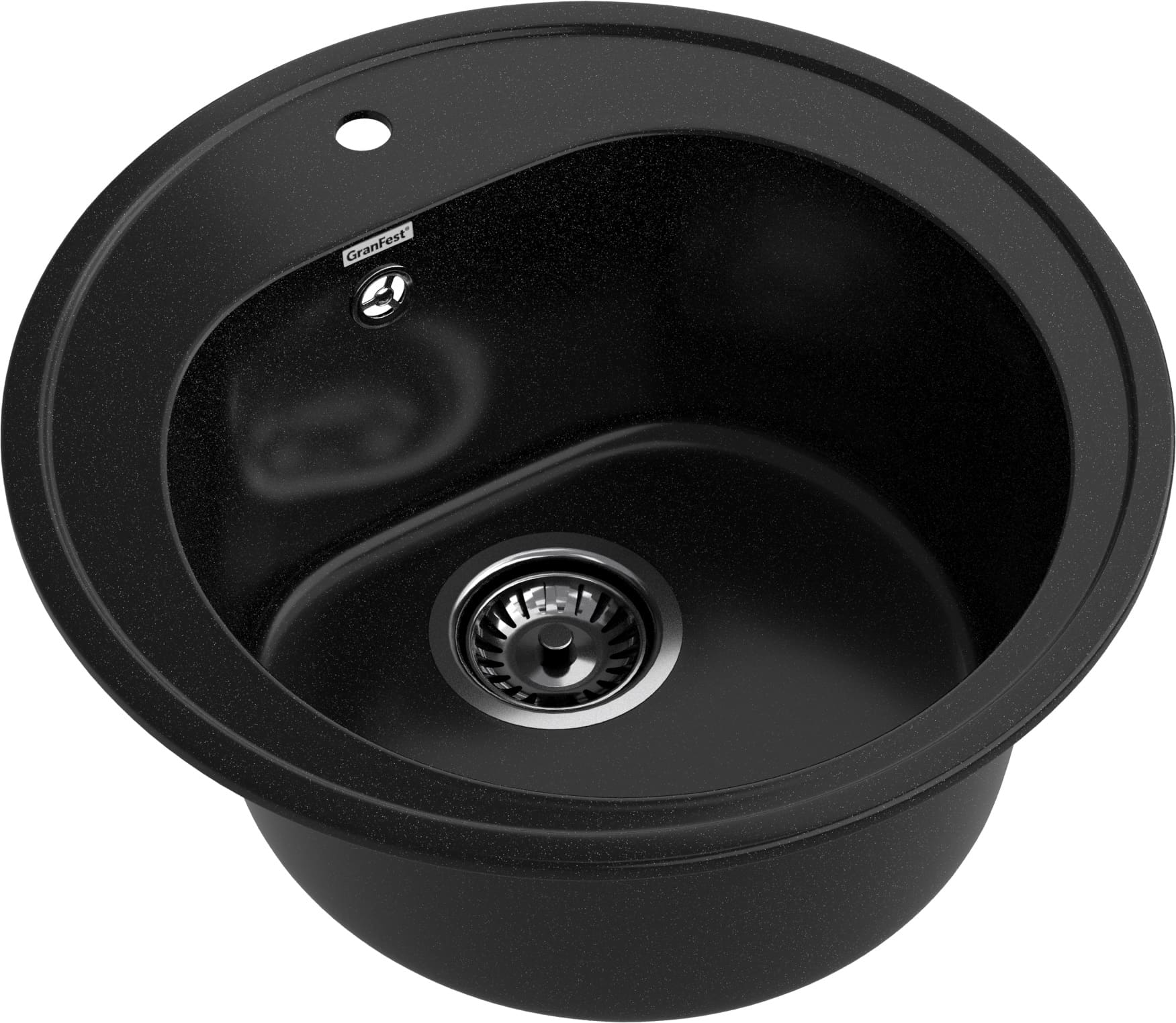 GRANFEST Мойка композит RONDO GF-R--510  D=510мм  черный   арт.GF-