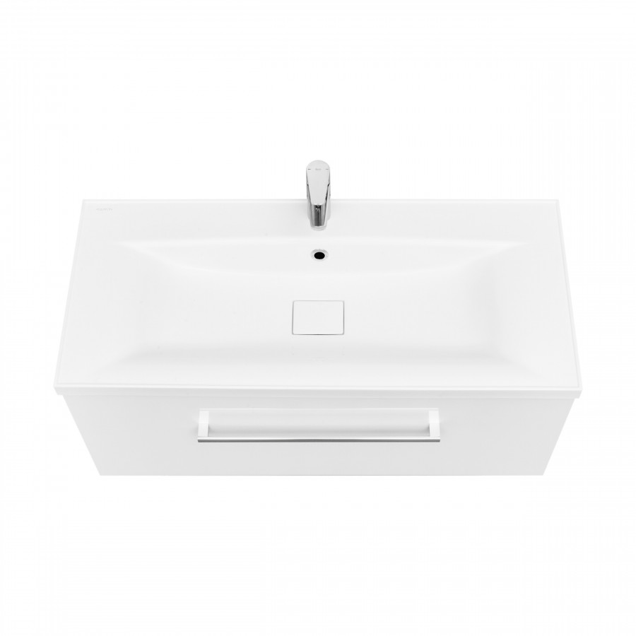 Тумба МАДРИД 100 М, белая (под раковину АЙРИС 100, АЙРИС М 100,,ПРЕМЬЕР М 100)