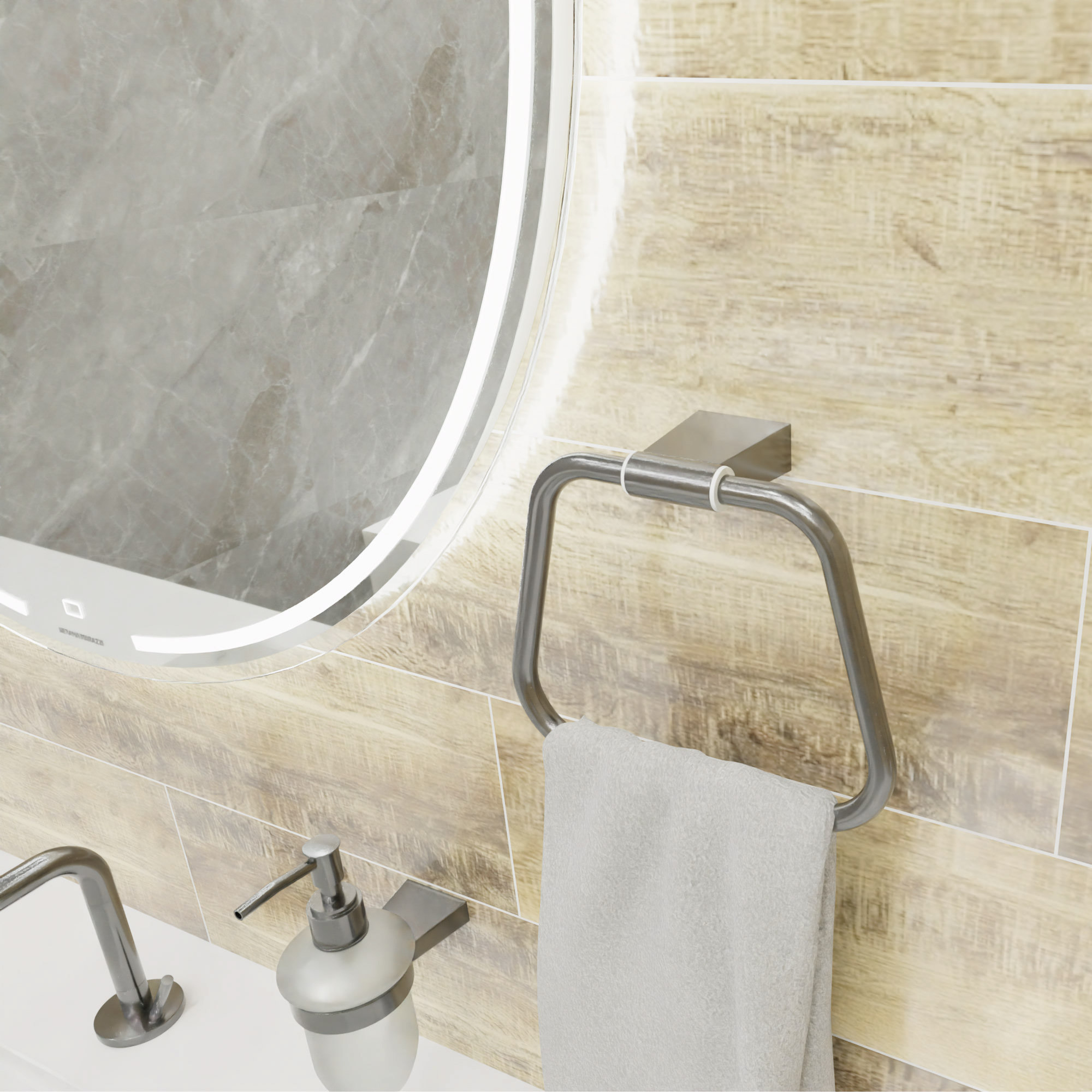 Полотенцедержатель кольцо FIXSEN Trend Graphite (FX-98011)