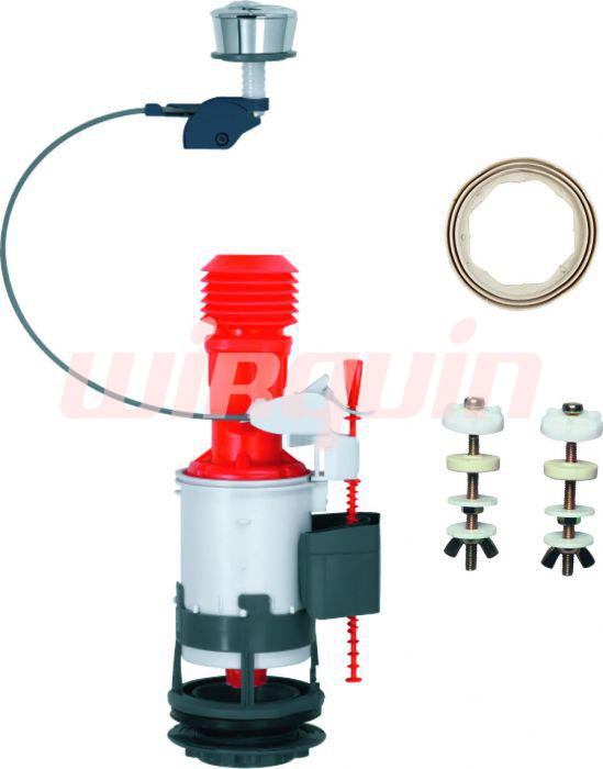 Сливной механизм MW2 с двумя режимами слива с гофрированным переливом, WIRQUIN