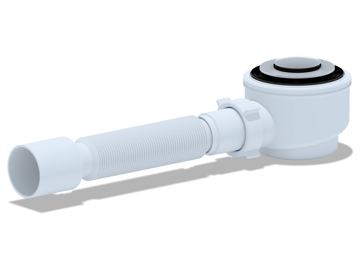 Сифон для душевого поддона АНИ Пласт E415CL 1 1/2 дюйма 50 с гибкой трубой 375х40х50