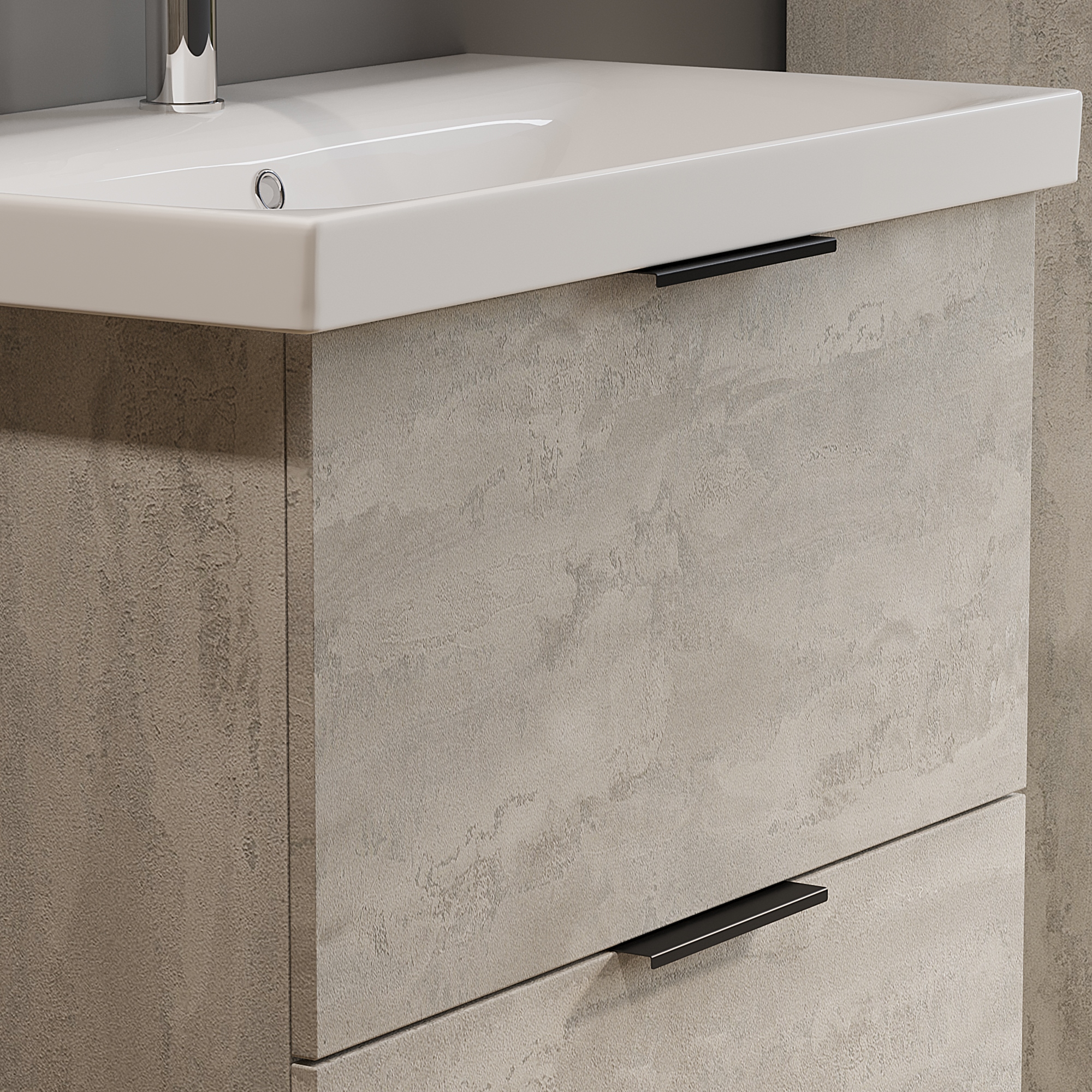 Шкаф-пенал VIANT БЕРЛИН 30 напольный цемент (VBER300C-PEN)