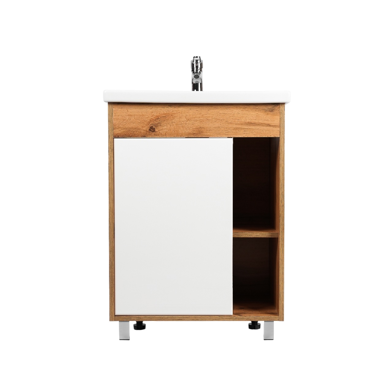 Тумба под раковину VIANT БОСТОН 60 напольная дуб вотан/белый (VBOS60CO-T1ST)