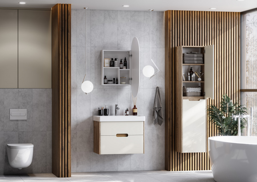 Зеркальный шкаф ОЛИВИЯ 50, белый