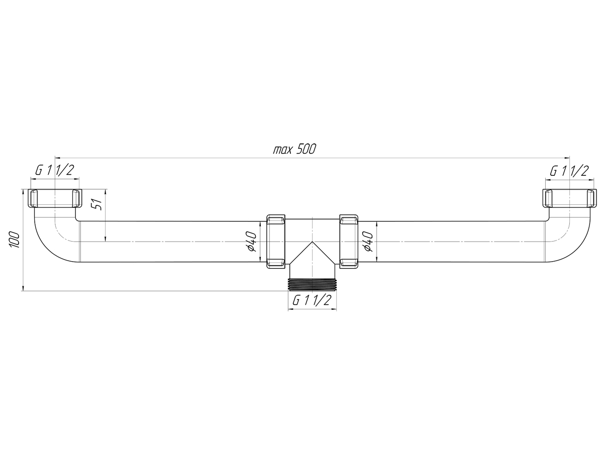Набор АНИ Пласт L0100 для двойного сифона без выпуска