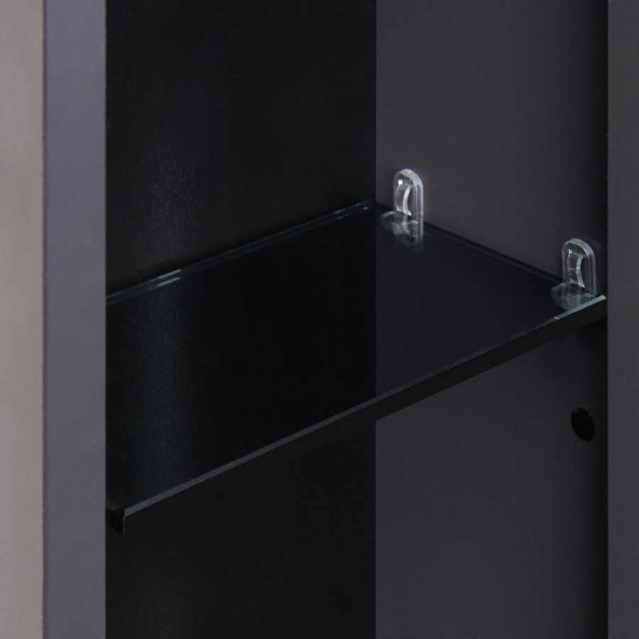 Шкаф-колонна АР-ДЕКО 40,  двустворчатая, подвесная, серый кобальт