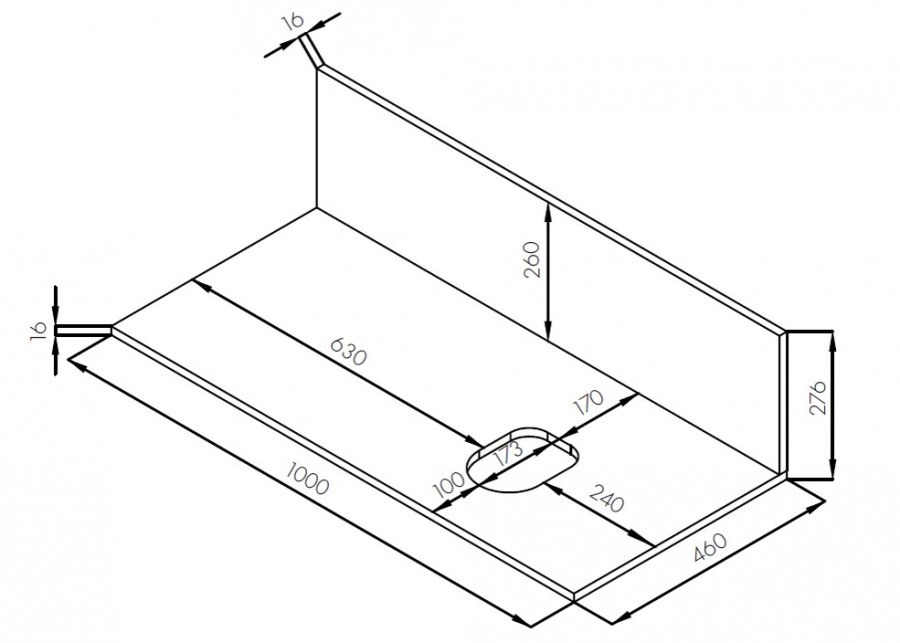 Столешница с панелью МИШЕЛЬ 100, дуб рустикальный, универсальная