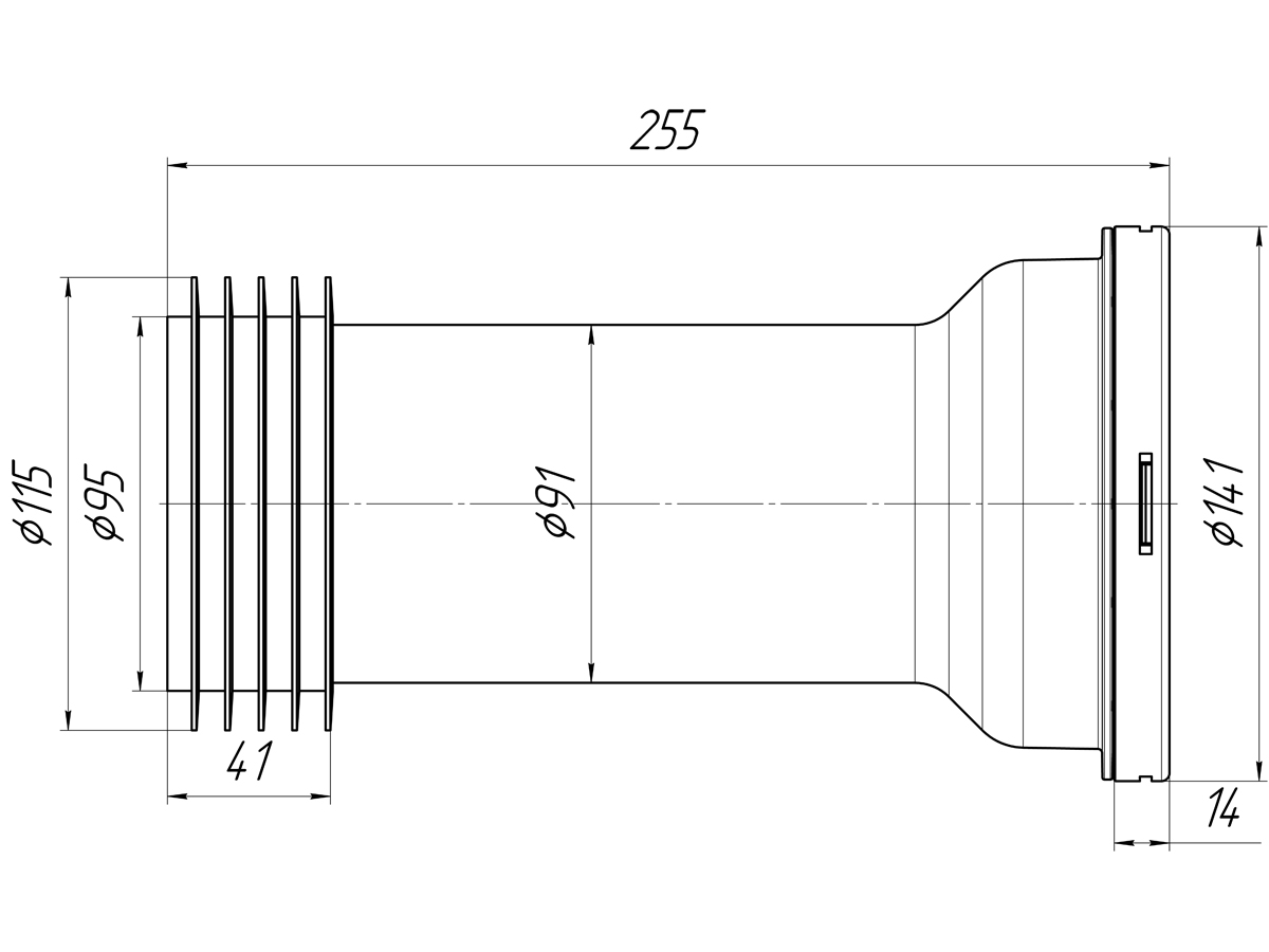 Труба фановая прямая 250, ANI PLAST