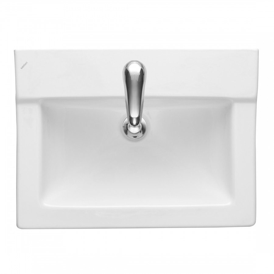 Умывальник "Орион" 57,2см. с отв., с переливом (хром. кольцо) 1 сорт SANTERI