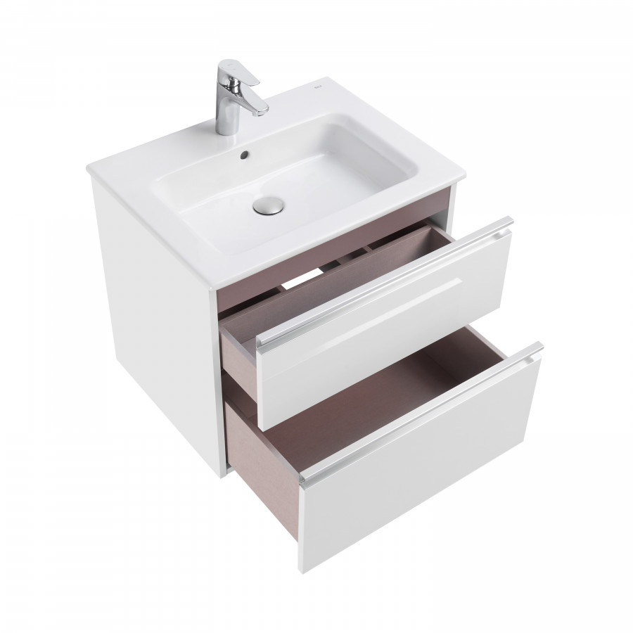 GAP Тумба под раковину GAP 60, белый глянец, 2 ящ., ROCA