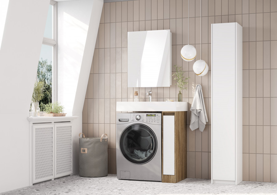 Зеркальный шкаф ЛОНДРИ 60, белый