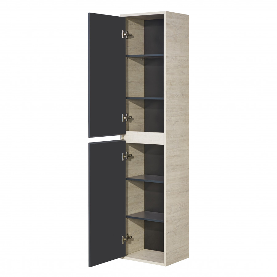 Шкаф-колонна ЛОФТ УРБАН 40, подвесная, серый графит, дуб орегон