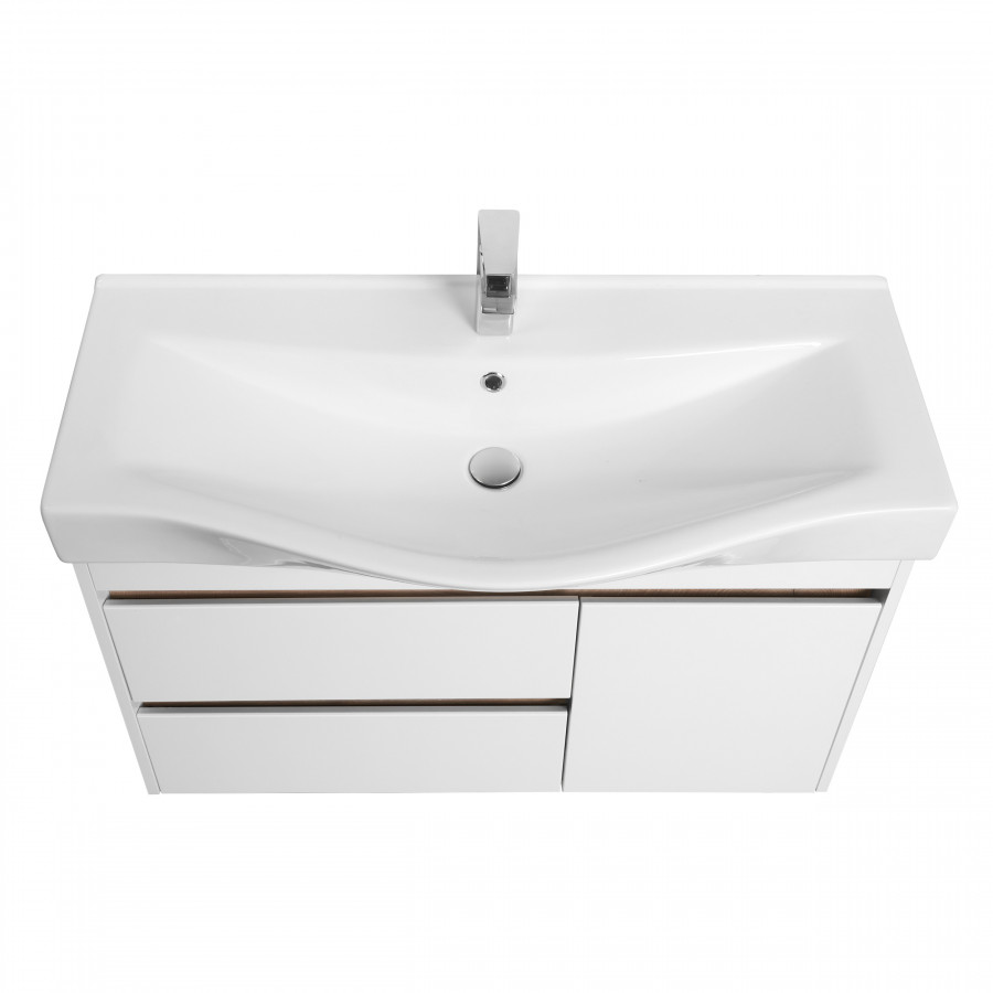 Тумба НОРТОН 100, белая (под раковину БЕВЕРЛИ 100)