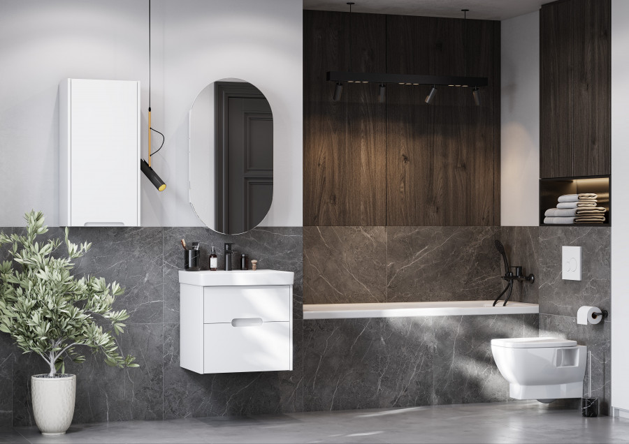 Модуль ОЛИВИЯ 35, подвесной, левый, белый матовый