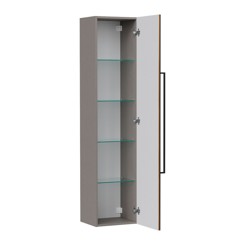 Пенал EQUIL Ferro 36 подвесной правый лен антрацит/дуб мадера