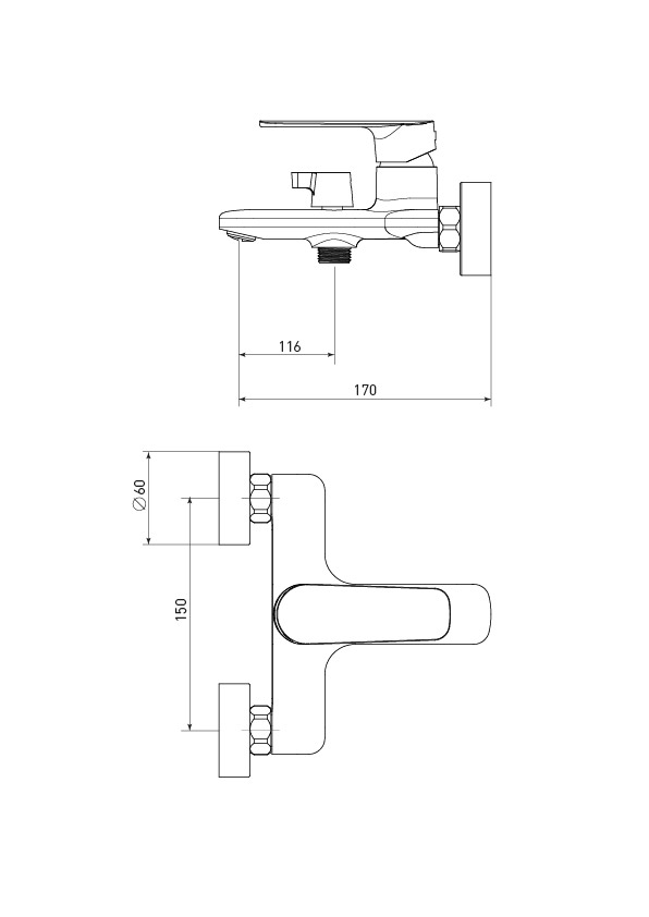Смеситель для ванны TOKITO YAMANASHI хром (TOK-YAM-1014)