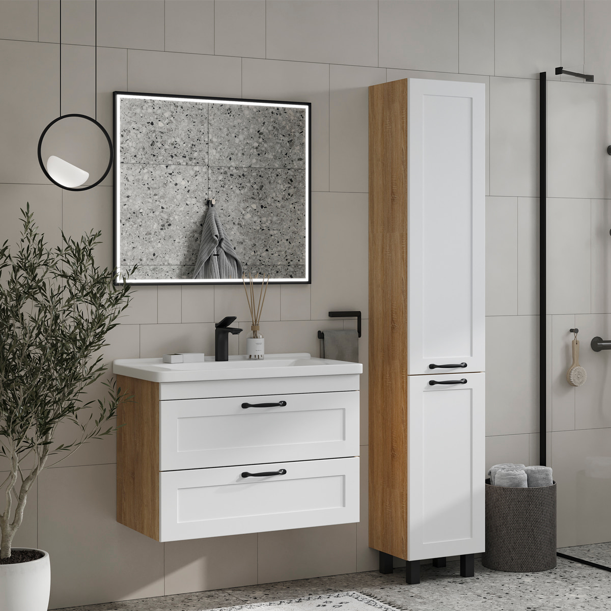 Зеркало EQUIL Lago LED 80 черный