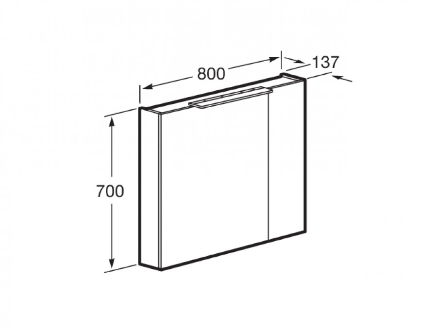 OLETA Зеркальный шкаф 80, белый матовый