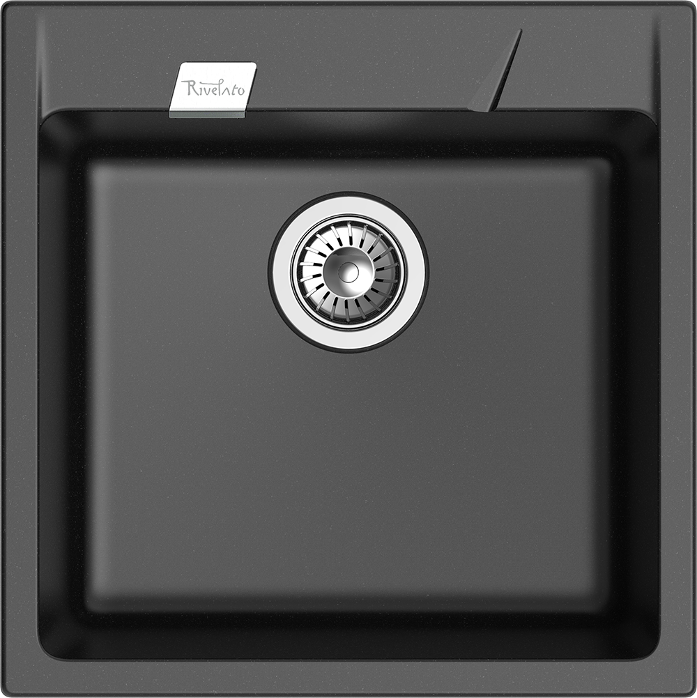 RIVELATO Мойка RAUM 50  1-чаша 500*510мм nero арт.