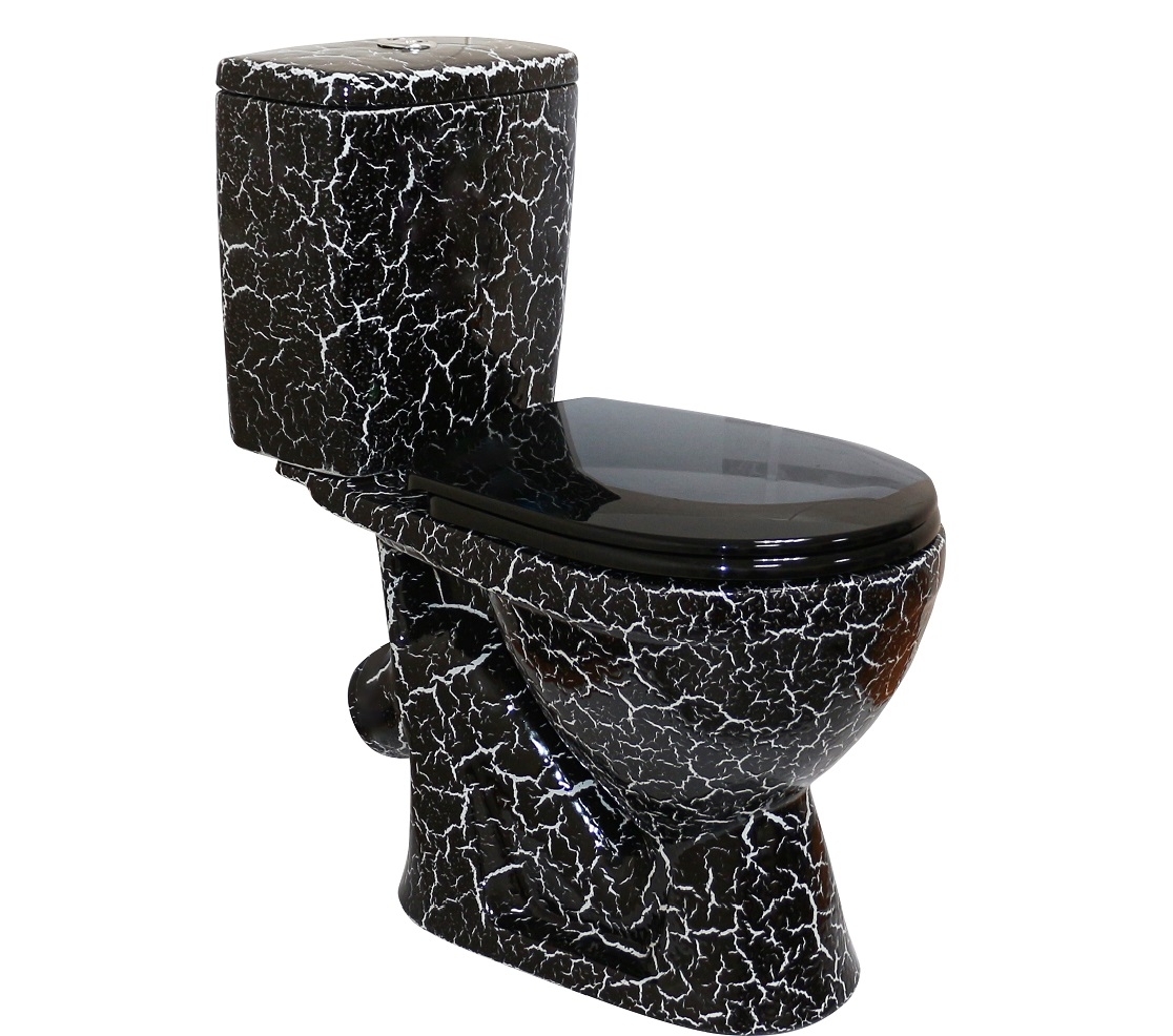 ЛИРА Унитаз-компакт ,наккл. вып.,с арм-рой, сиденьем,креплением, черный кракелюр ROSA