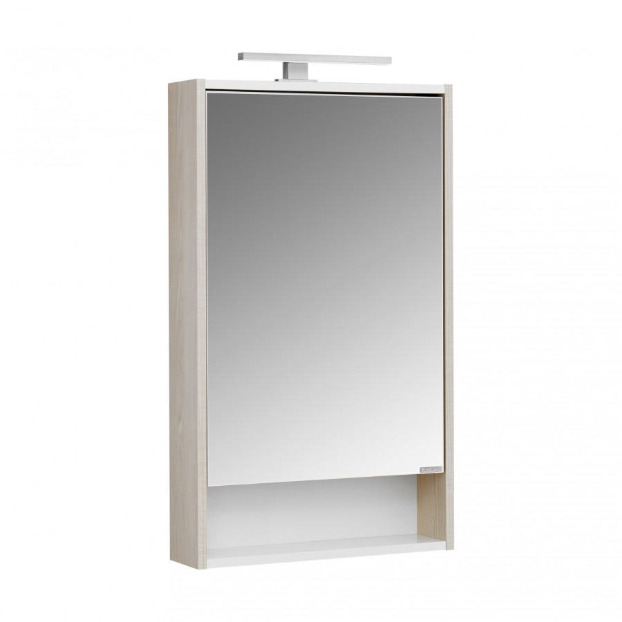 Зеркальный шкаф РИКО 50, белый, ясень фабрик