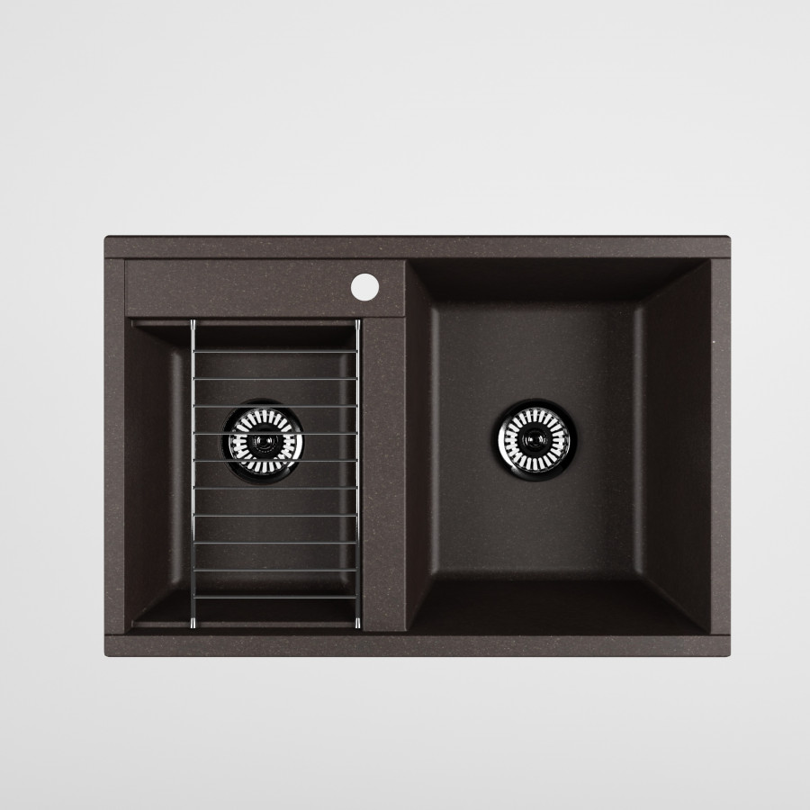 Мойка для кухни  Делия 78 DBL  780x520x218 мм, прямоуг. с крылом, кофе