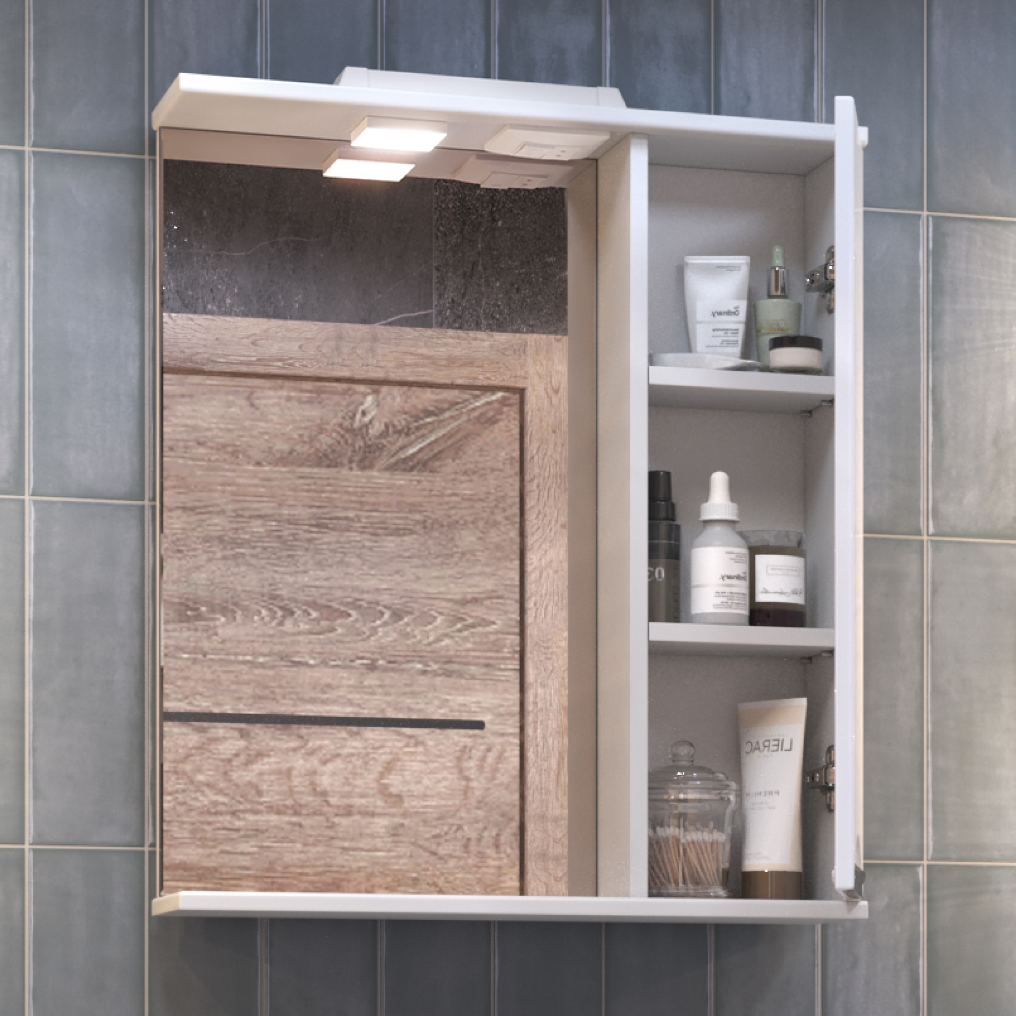 Зеркало со шкафом VIGO Callao 60 подвесное белый (z.CAL.60.R.El)