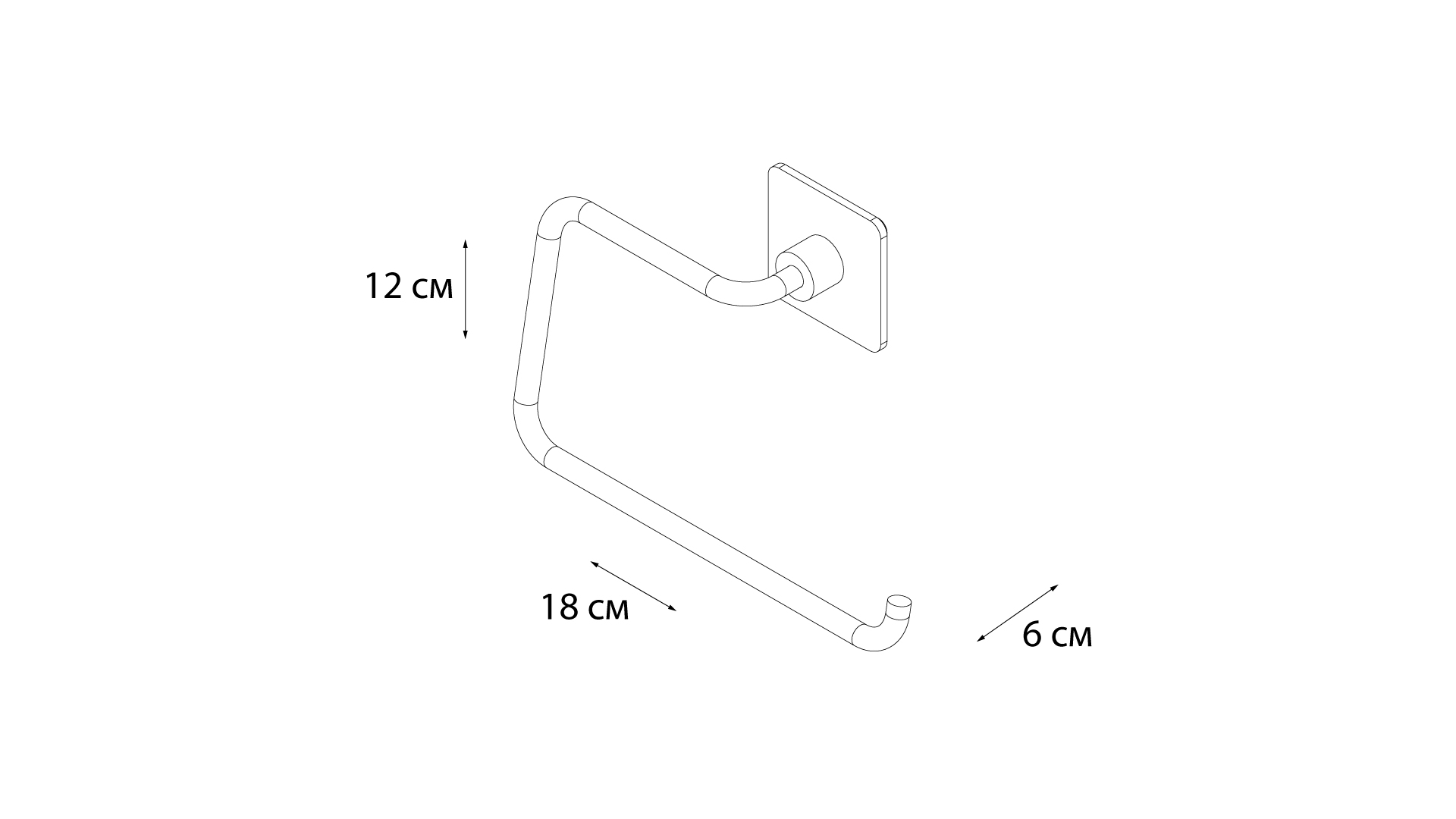 Полотенцедержатель полукольцо FIXSEN Square (FX-93111)