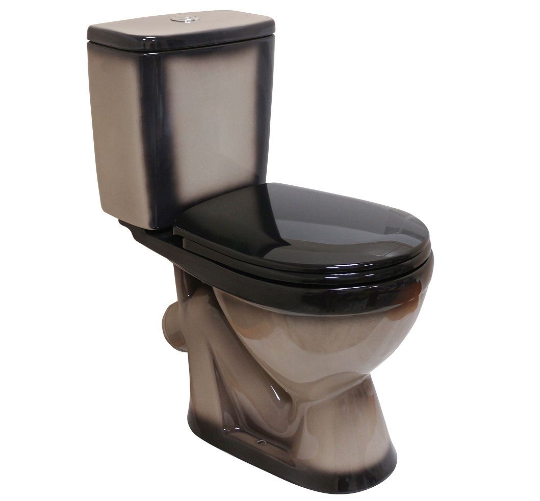 ЛИРА Унитаз-компакт наклон. вып., с арматурой, сиденьем, креплением, черный. ROSA