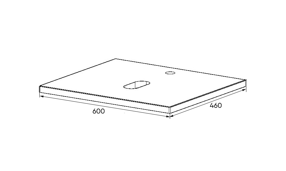 Столешница VIANT Neo бетон лофт 600х460 мм (VNEO60BETL-STMDF)