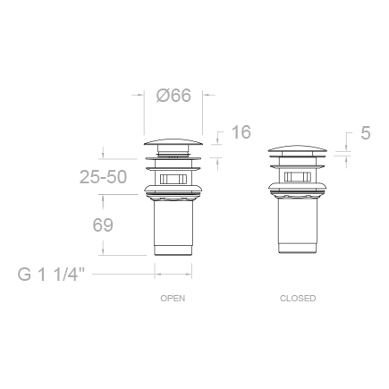 Донный клапан "Click Clack" никель брашированный
