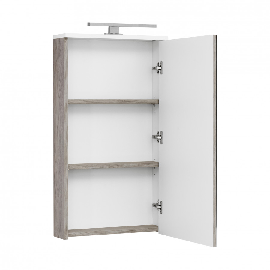 Зеркальный шкаф ЭММА 46, белая, дуб навара