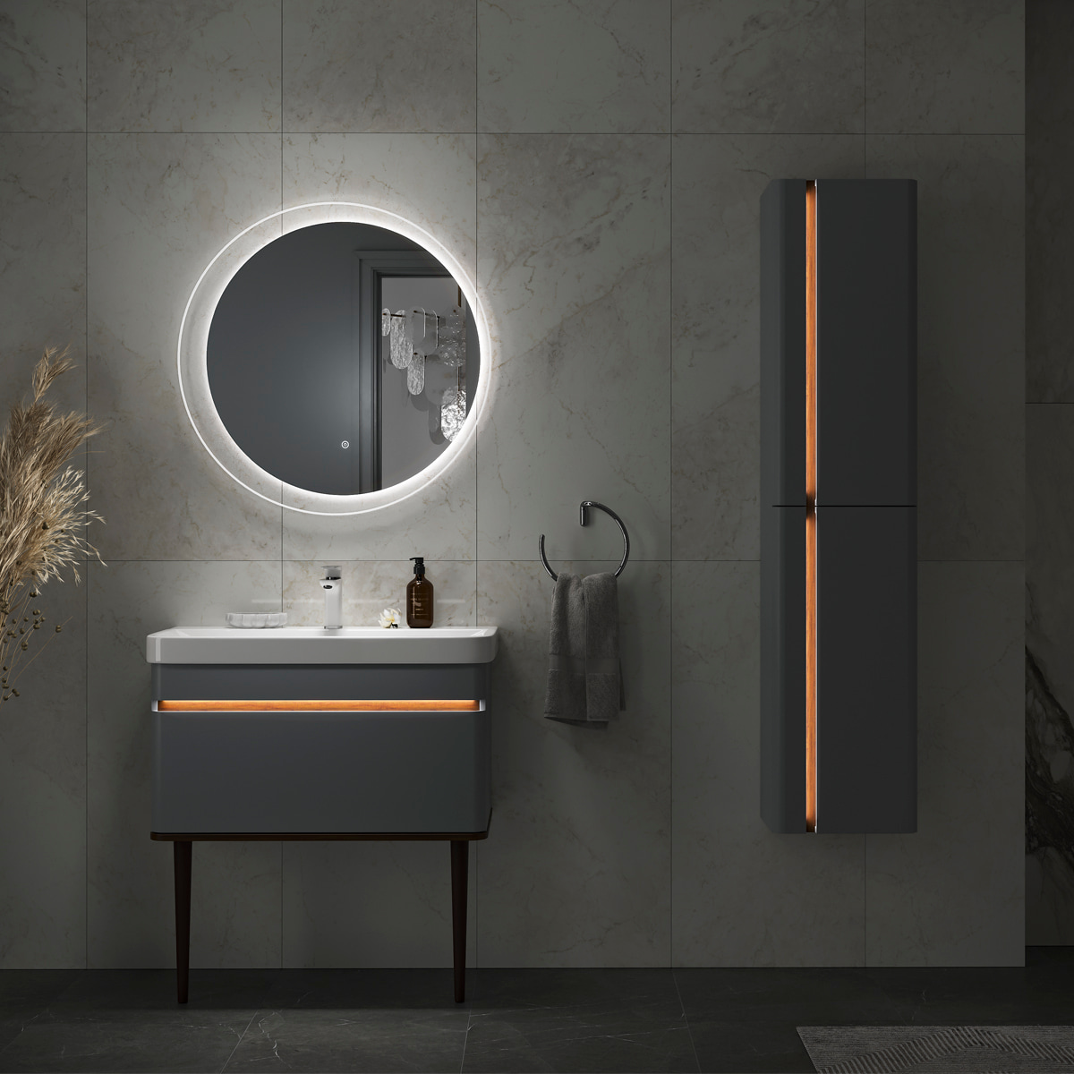 Зеркало EQUIL Elegante D80 с подсветкой мэйджик