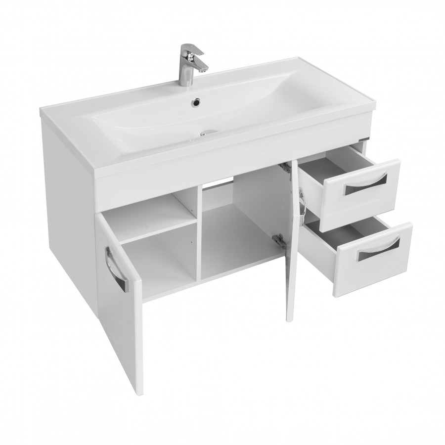 Тумба ДИОР 100, белая (под раковину АЙРИС 100, АЙРИС М 100, ПРЕМЬЕР М 100)