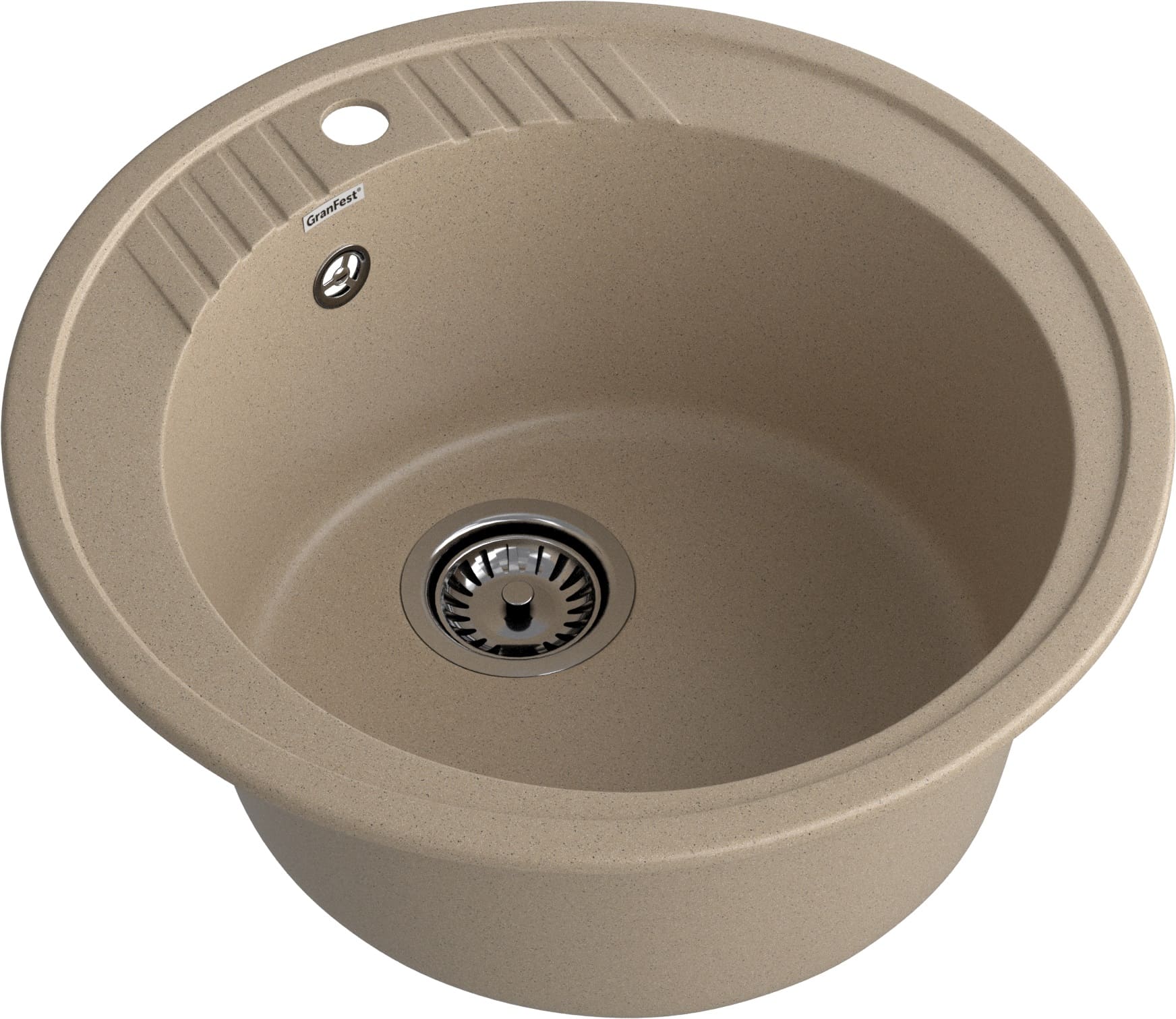 GRANFEST Мойка композит RONDO GF-R--520   D=520 мм   песок  арт.GF-