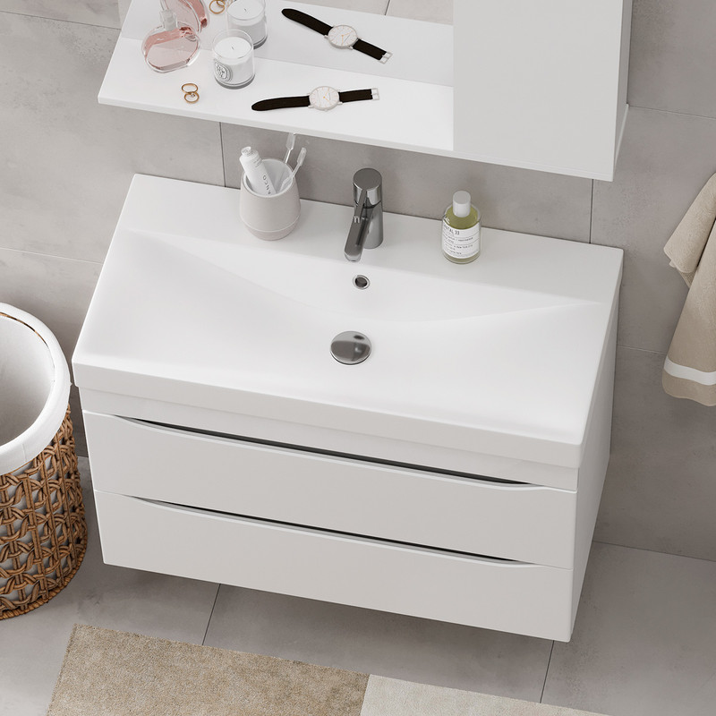 Раковина Lake 80, белая, EQUIL