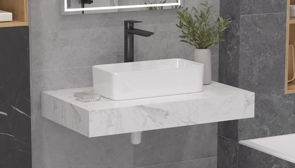 Столешница VELVEX Unit 80 белый мрамор