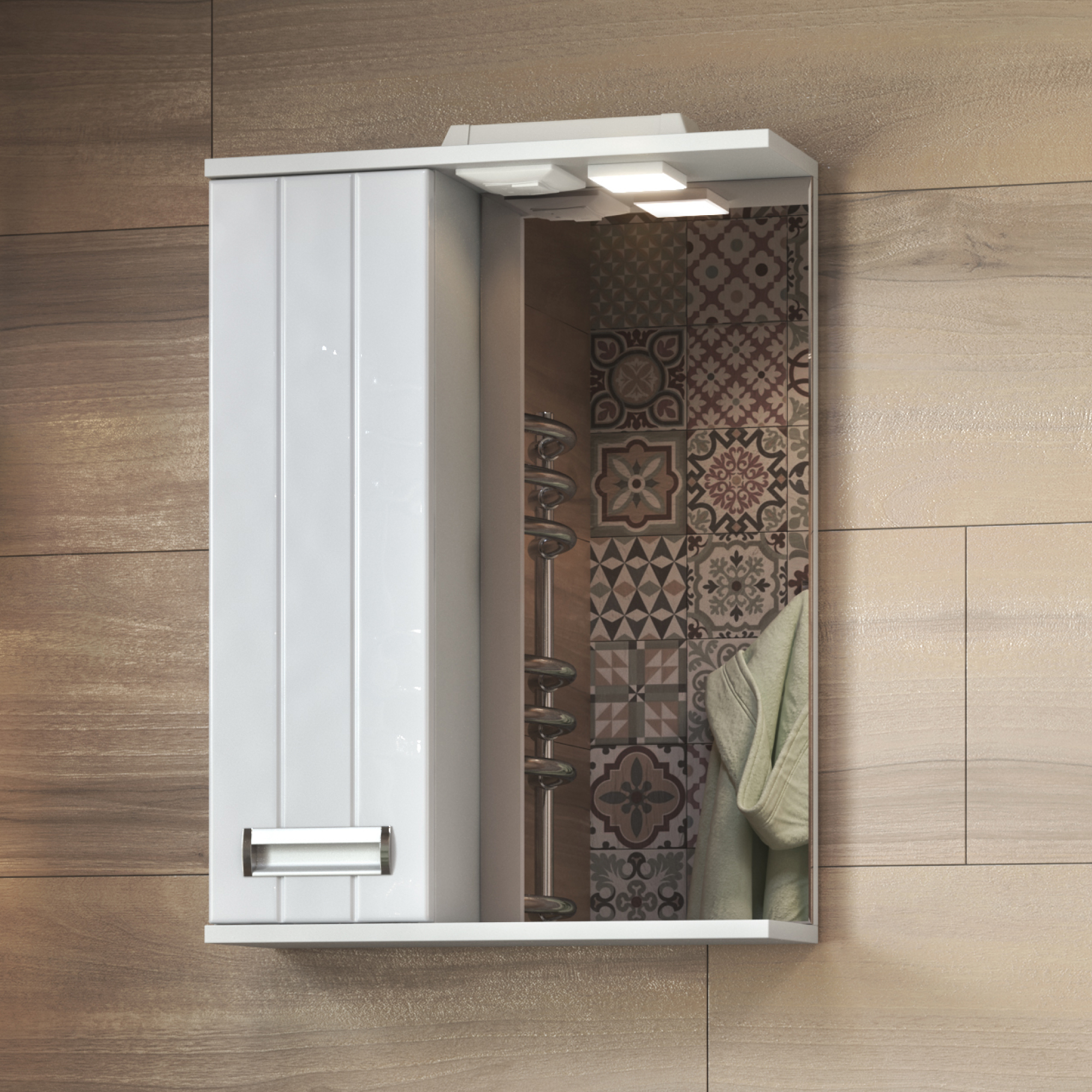 Зеркало со шкафом VIGO Diana 50 подвесное белый (z.DIA.50.L.El)