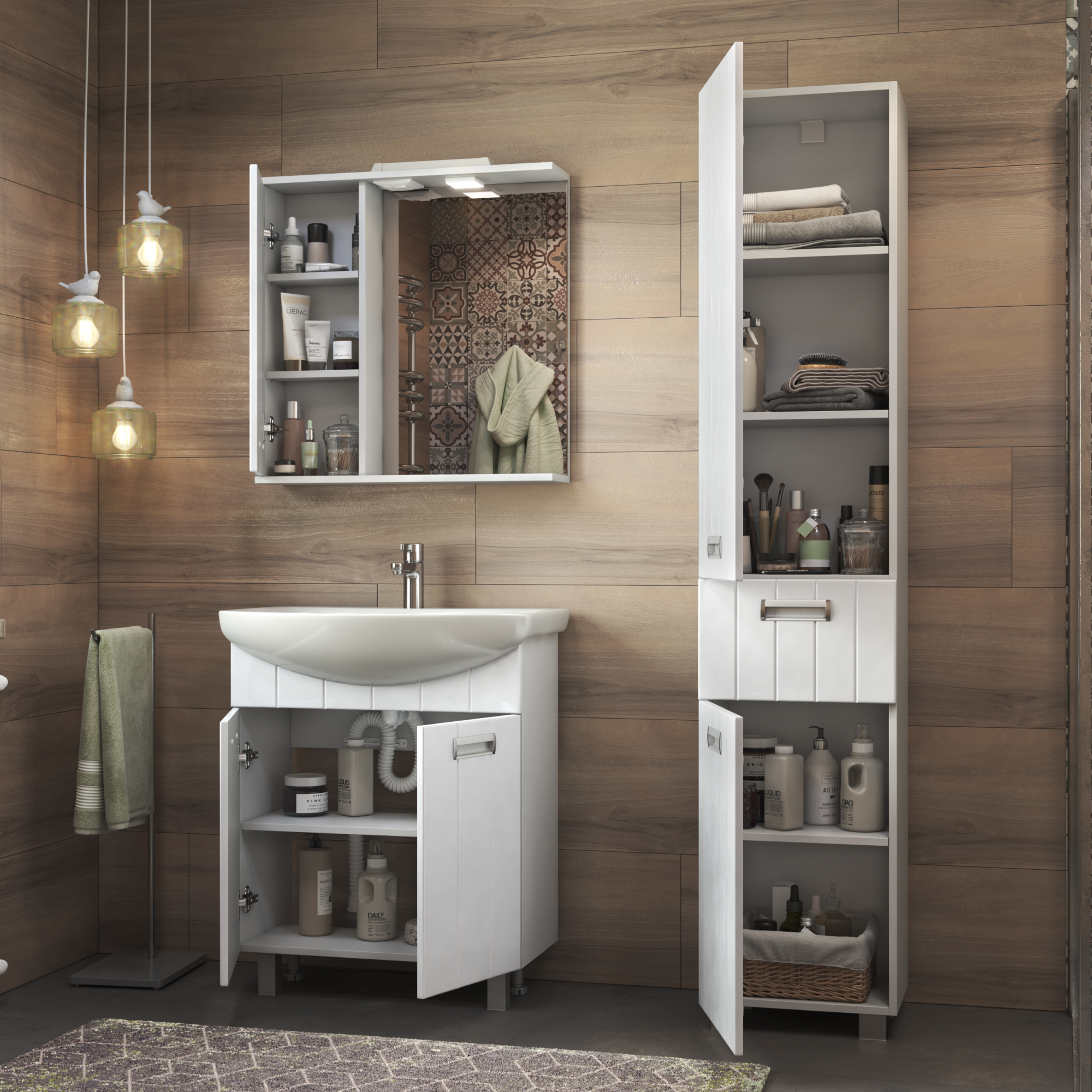 Зеркало со шкафом VIGO Diana 70 подвесное белый (z.DIA.70.L.El)