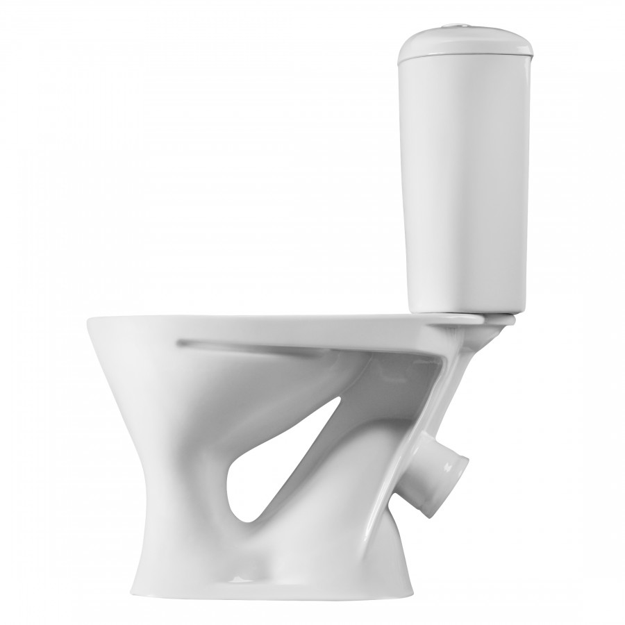 Унитаз-компакт "Версия" (комфорт) косой выпуск, с кнопочной арматурой Oliveira и сиденьем  SANTERI