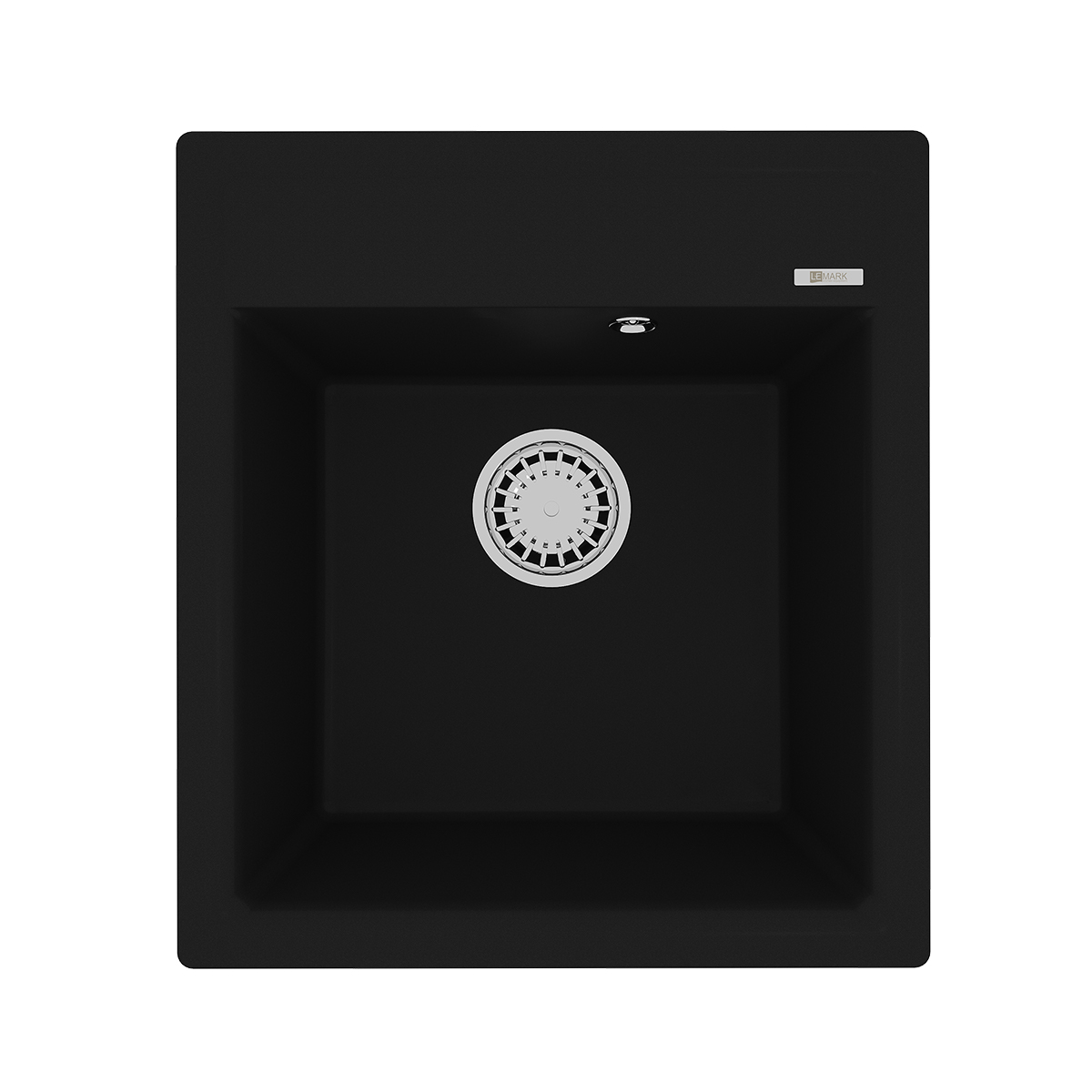 Кухонная мойка Lemark HANKA 450 врезная прямоугольная из кварцгранита, Антрацит 