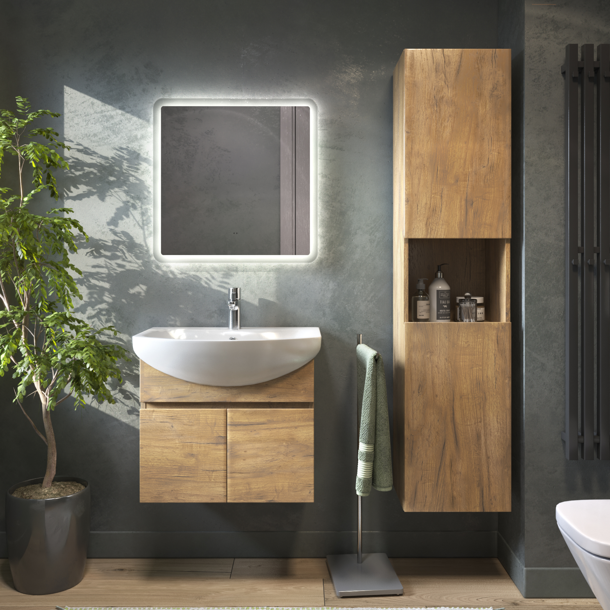 Шкаф-пенал VIGO Wing 35 подвесной дуб золотой (pp.WIN.35 дуб золотой)