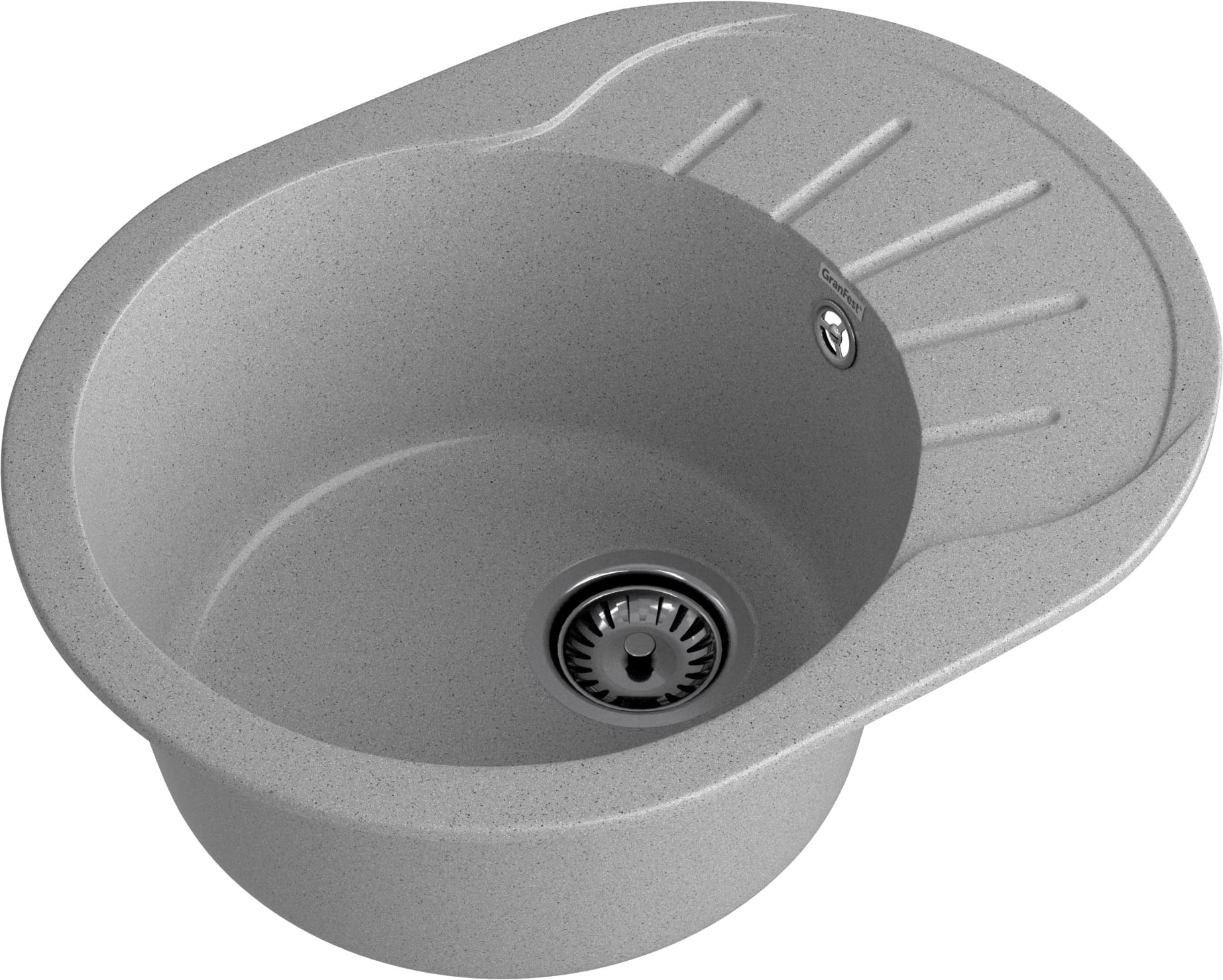 GRANFEST Мойка композит RONDO GF-R--580L  чаша с крылом 579*445мм  серый арт.GF-